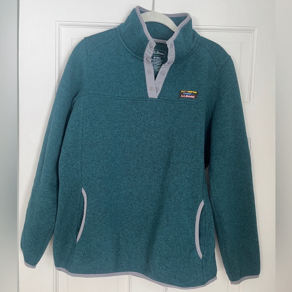 L.L. Bean Teal Pullover Fleece
